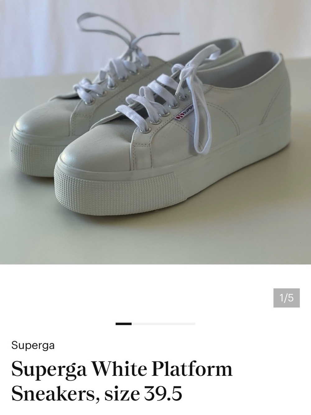 Superga White Platform Lace-Up Sneakers